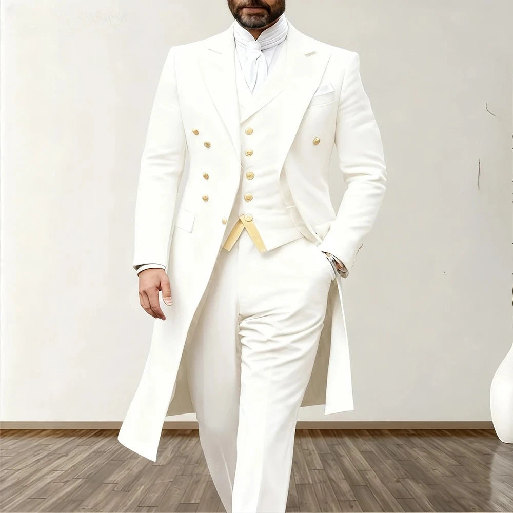 Men’s 3-Piece Royal Longline Suit (Blazer, Vest & Pants)