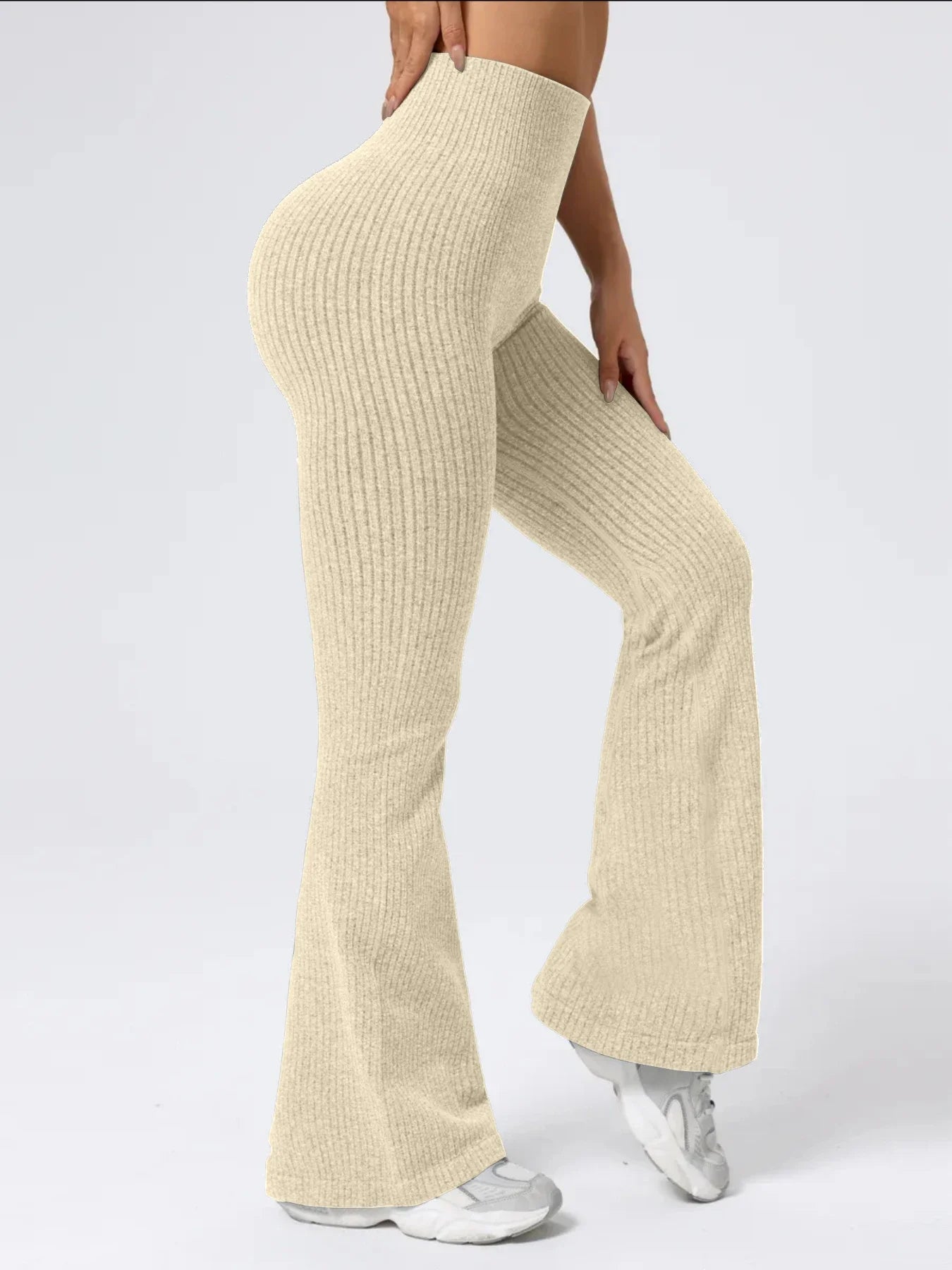 Leggings acampanados de tiro alto para mujer, levanta glúteos