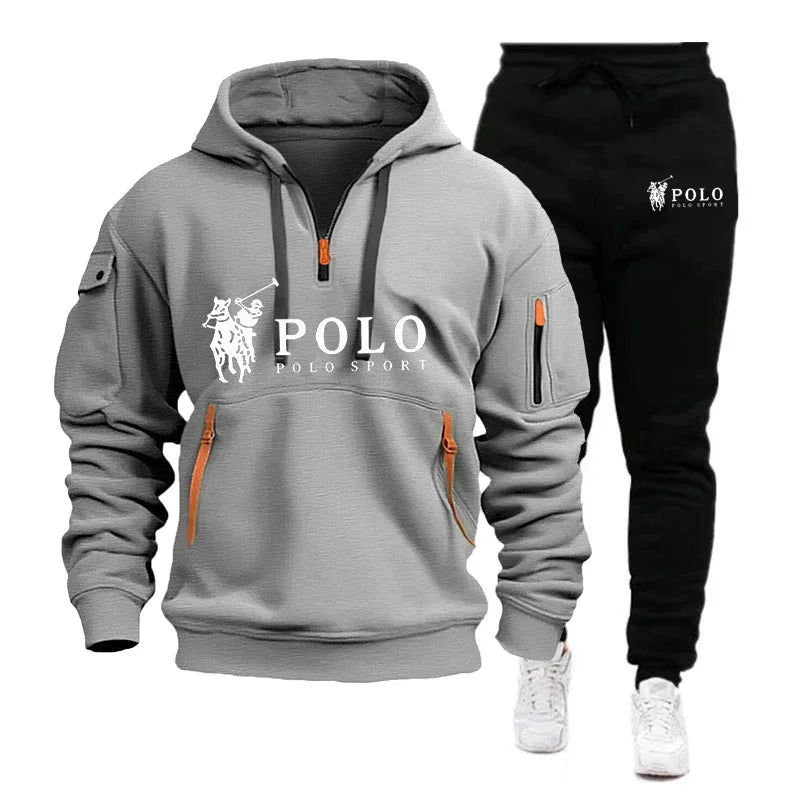 Men’s Casual Hoodie & Pants Set – Outdoor Hiking & Warm Autumn/Winter Wear