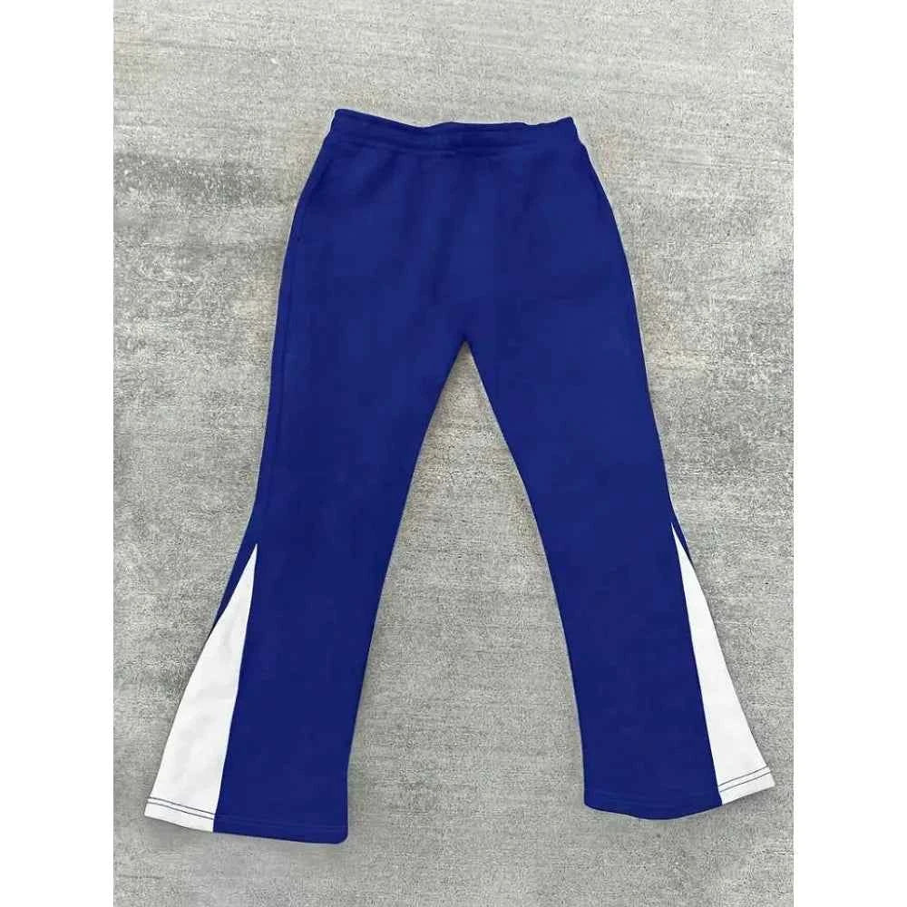 Men's Cross Print Color Block Flare Sweatpants