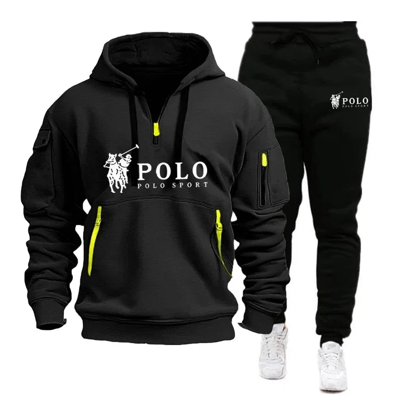 Men’s Casual Hoodie & Pants Set – Outdoor Hiking & Warm Autumn/Winter Wear