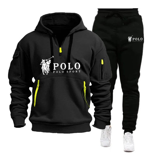 Men’s Casual Hoodie & Pants Set – Outdoor Hiking & Warm Autumn/Winter Wear