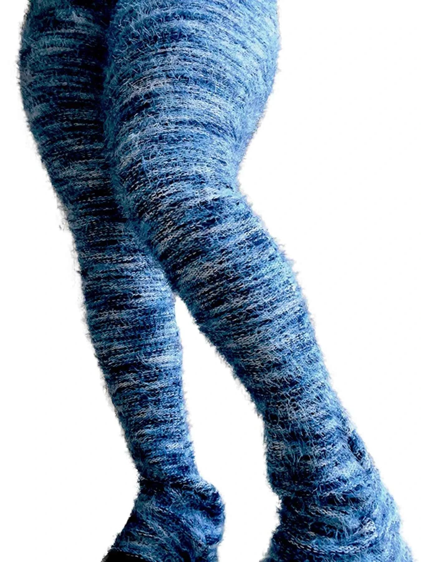 DCDG Plush Flare Leggings (Women’s Patchwork Stripe Stretch Leggings)