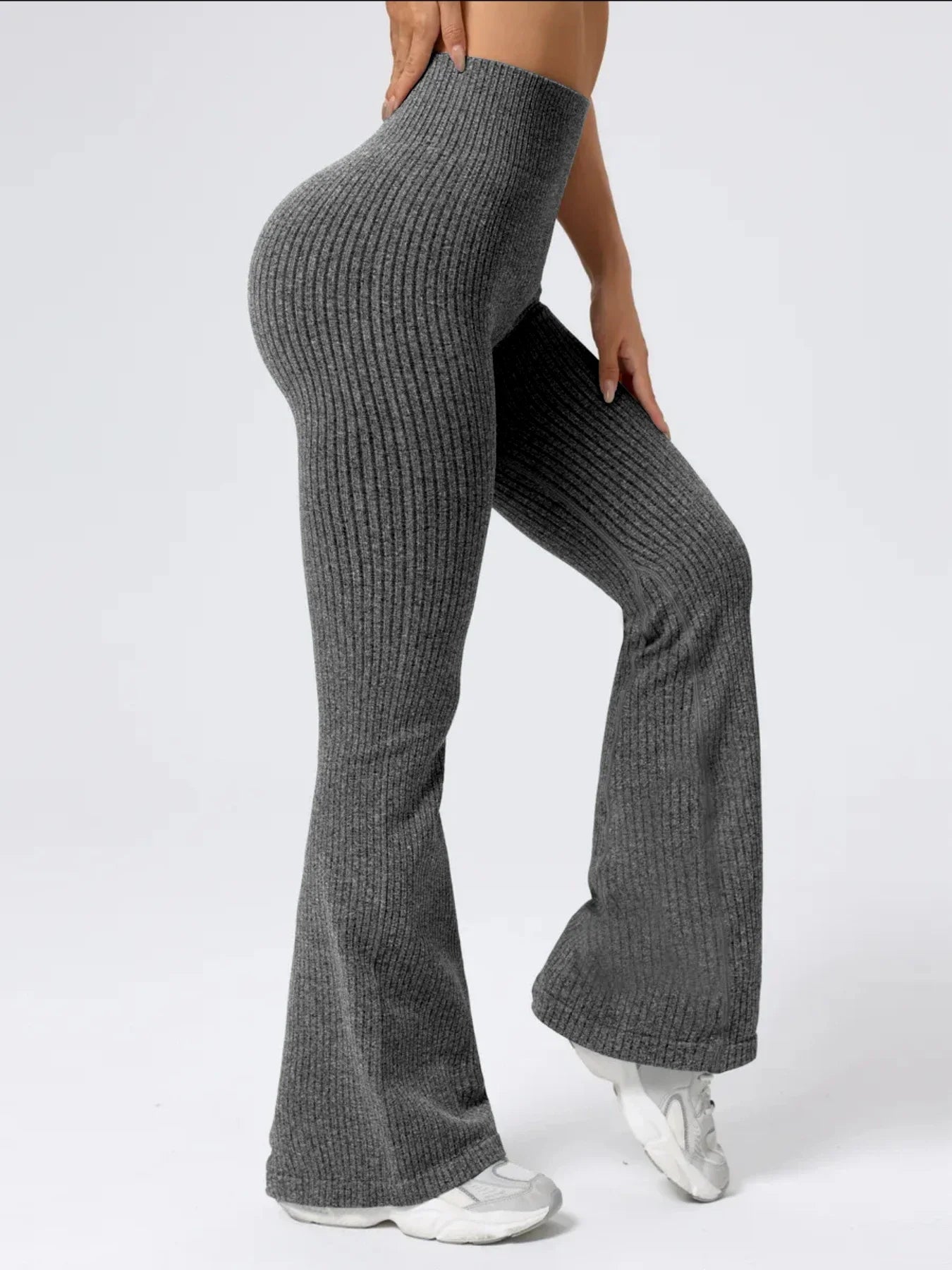 Leggings acampanados de tiro alto para mujer, levanta glúteos
