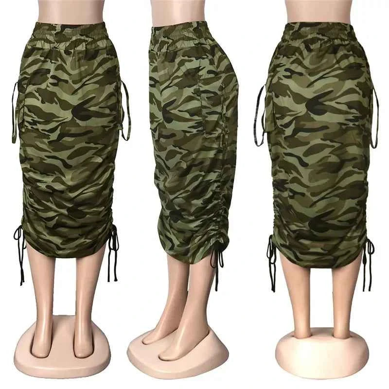 Urban Camo Ruched Midi Skirt — TrendPop-Creations: Pop Your Style. Own Your Trend.