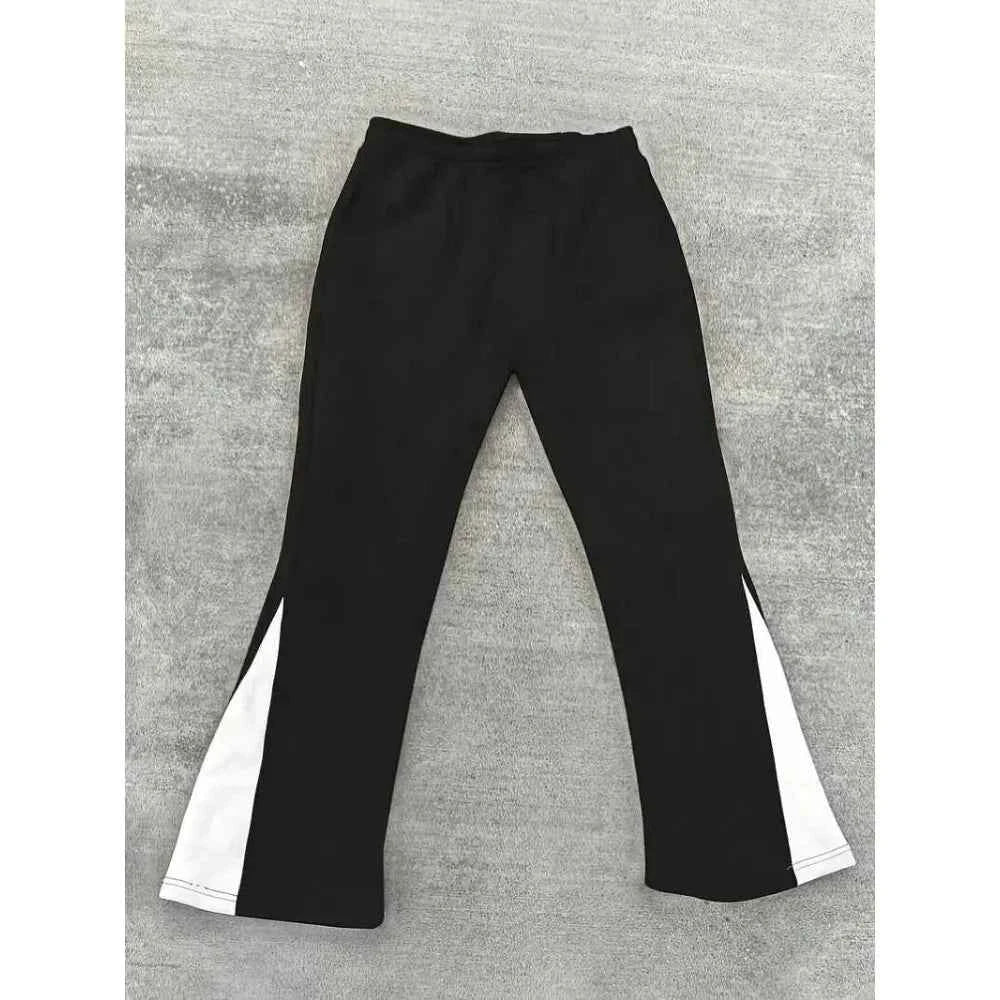 Men's Cross Print Color Block Flare Sweatpants