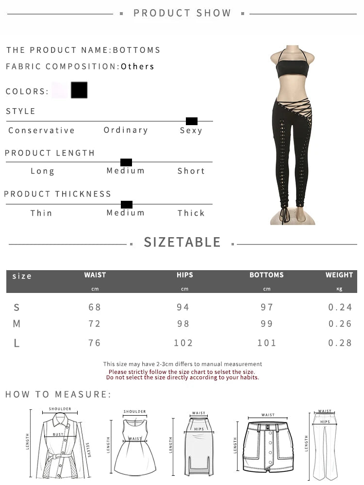 Midnight Allure Hollow-Out Pant Set