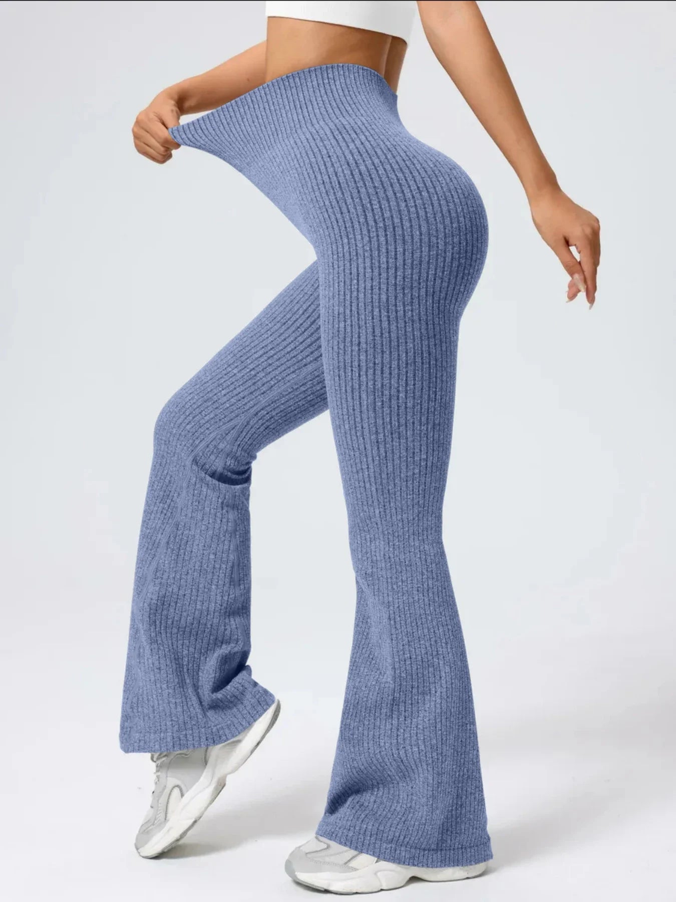 Leggings acampanados de tiro alto para mujer, levanta glúteos