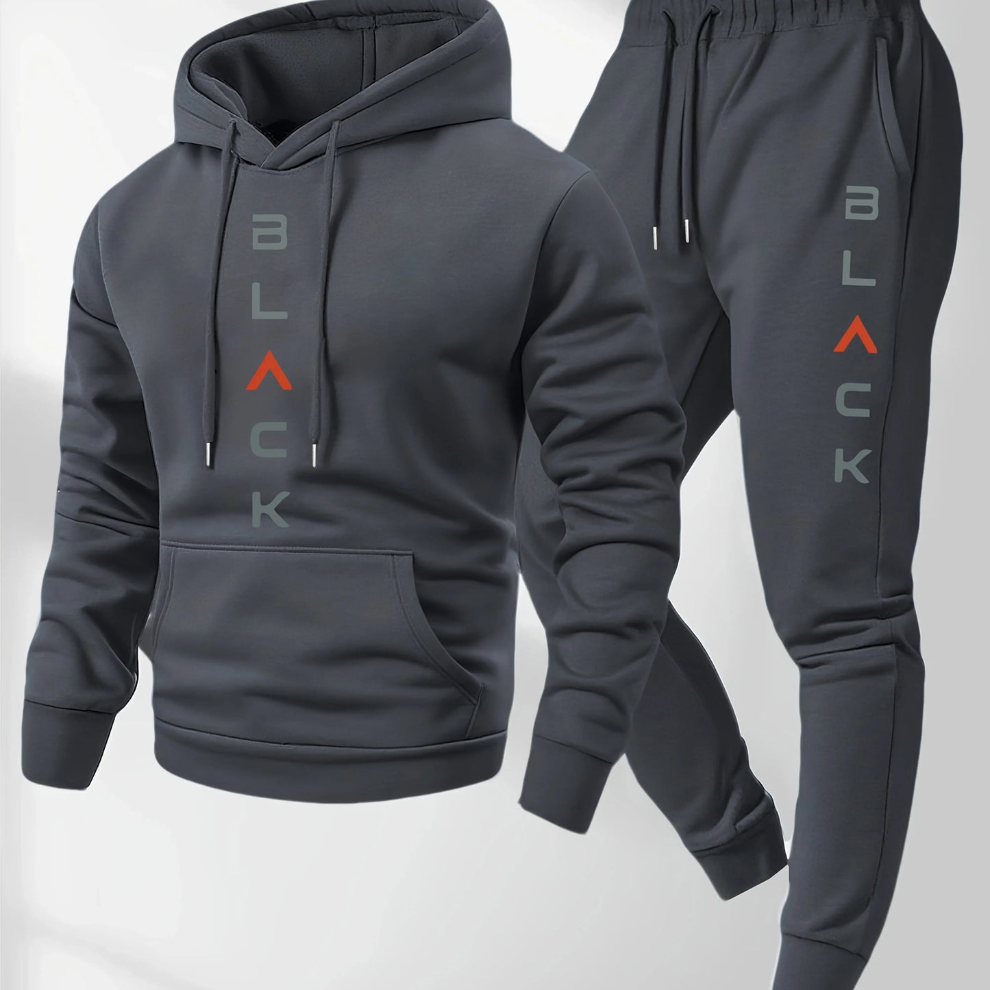 Conjunto deportivo con capucha y estampado de letras para hombre