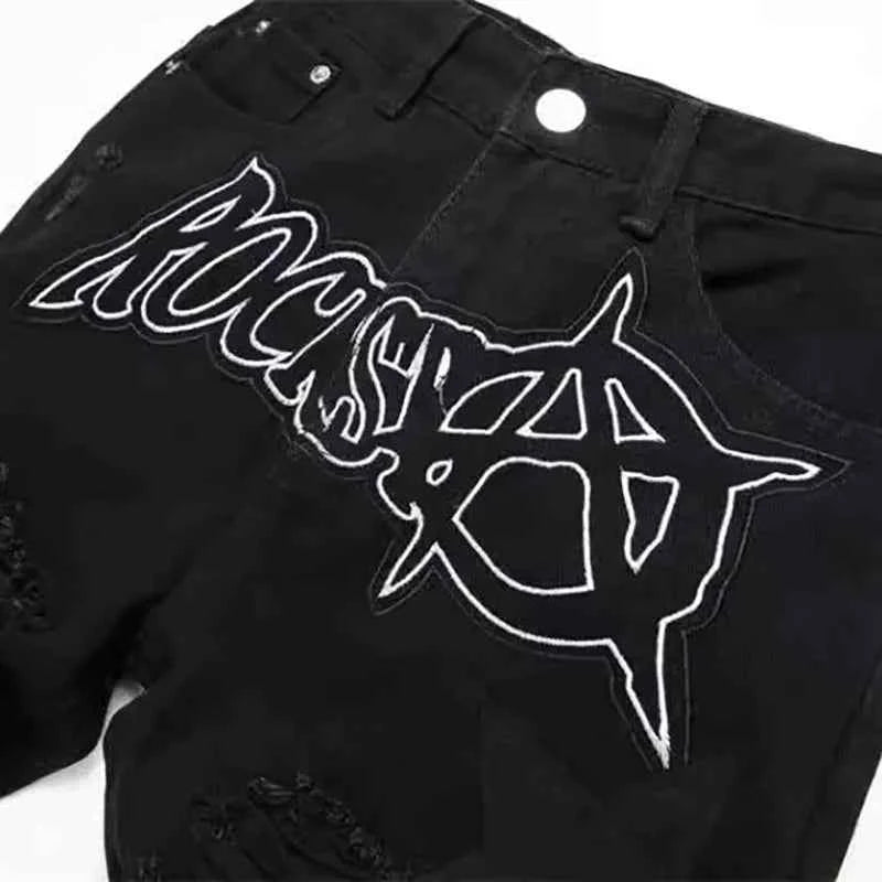 DCDG Pentagram Rift Straight Denim™ – Retro Black Street Edition