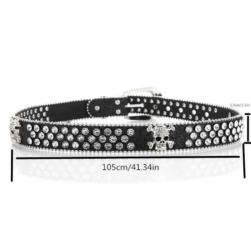 DCDG SkullShine Belt™ – Rhinestone Rebel Edition