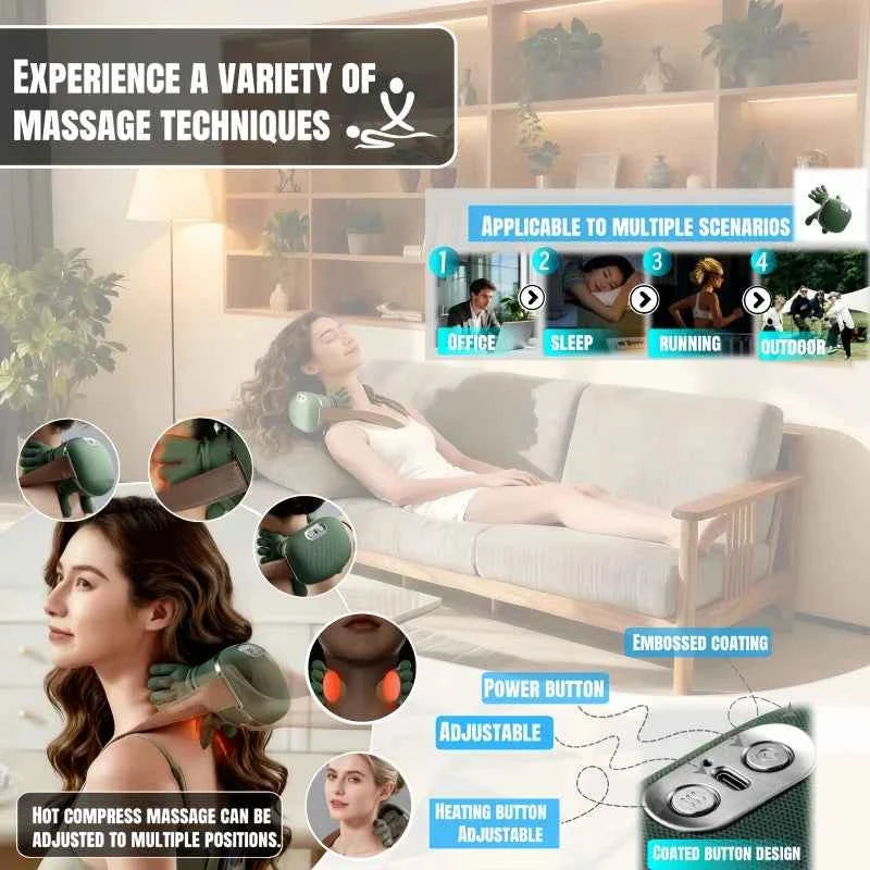 Neck Massager 2026 Electric Shoulder & Cervical Massage Deep Tissue Body Massager Almost Real Person Massager