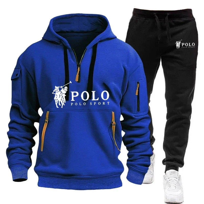 Men’s Casual Hoodie & Pants Set – Outdoor Hiking & Warm Autumn/Winter Wear