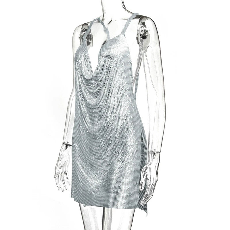 ✨ Minivestido brillante de lentejuelas para rave de los 90 para mujer – Clubwear Y2K