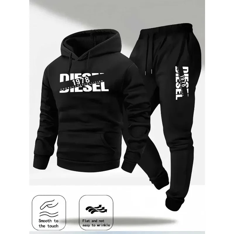 TrendPop DCDG Conjunto urbano
Conjunto deportivo con capucha para hombre – Sudadera con estampado casual y pantalones, ropa urbana de otoño/invierno