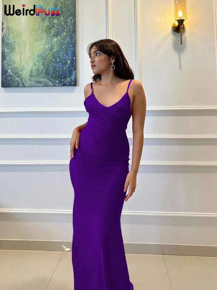 Weird Puss Backless Mermaid Maxi Dress
