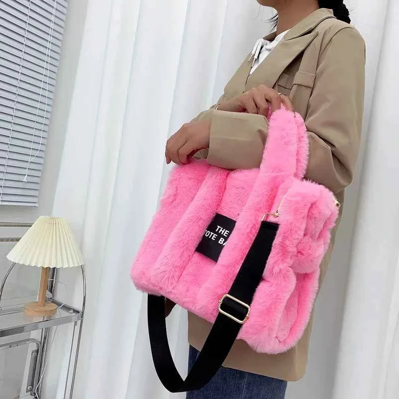 The LuxePop Plush Tote