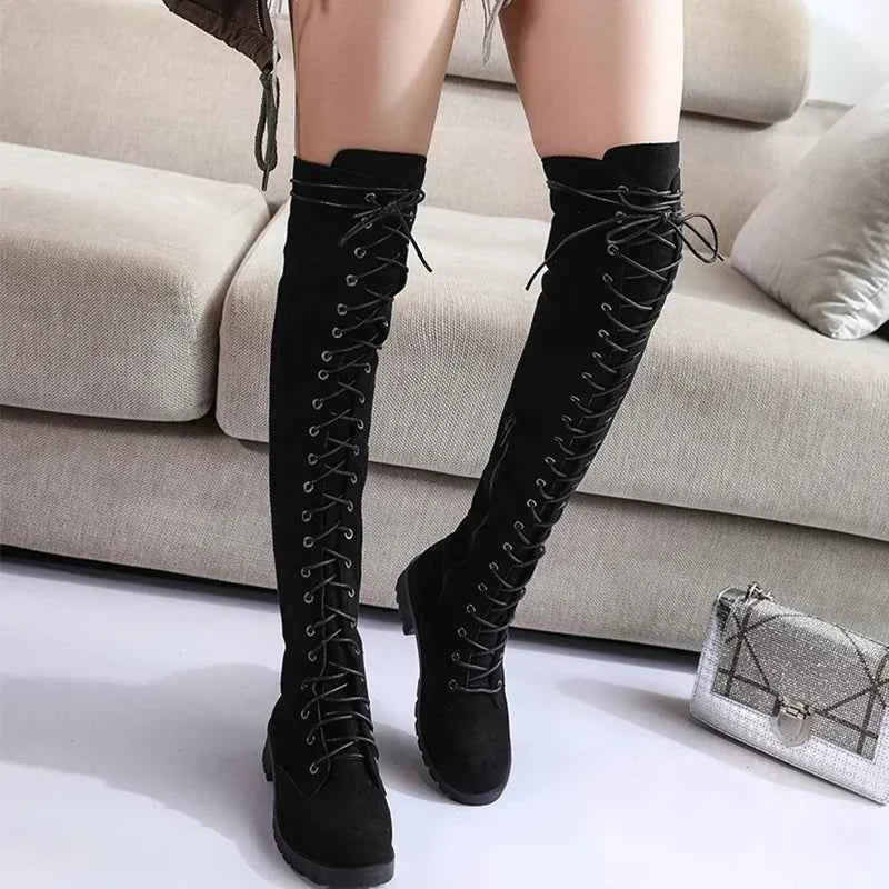 Midnight Rebel Over-The-Knee Boots