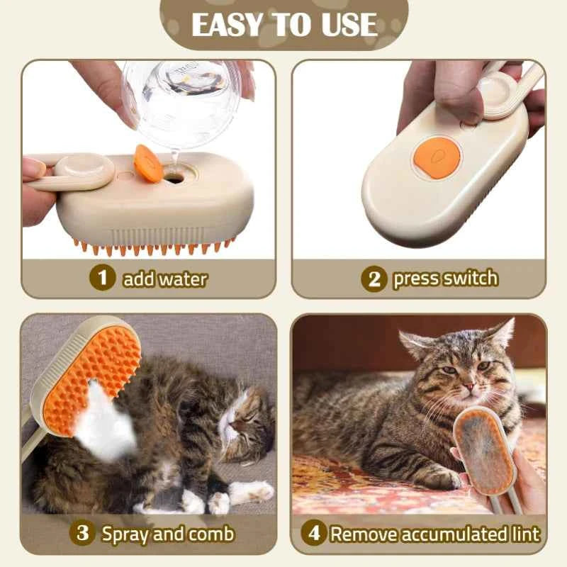 3-in-1 Steam Grooming Brush – Detangle. Clean. Upgrade Your Pet’s Routine.