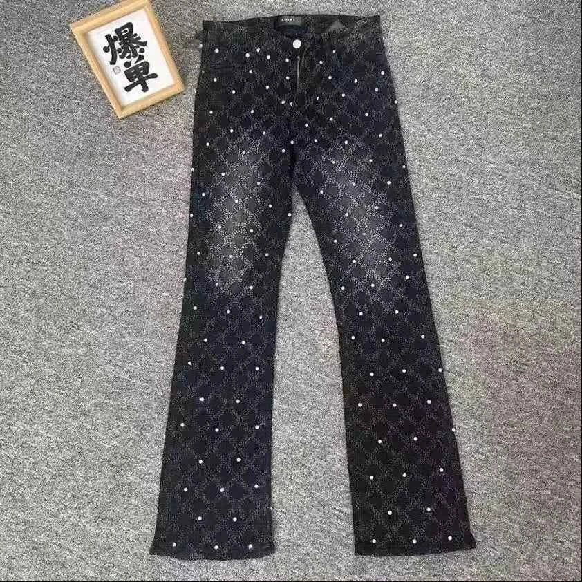Men’s Printed Stretch Denim Jeans – Tapered Street Fit