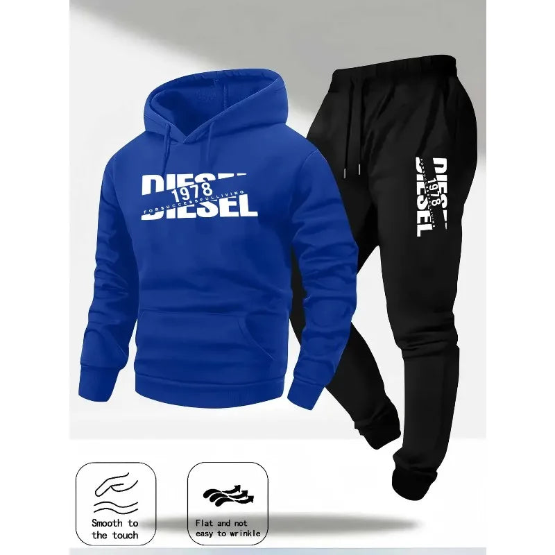 TrendPop DCDG Conjunto urbano
Conjunto deportivo con capucha para hombre – Sudadera con estampado casual y pantalones, ropa urbana de otoño/invierno