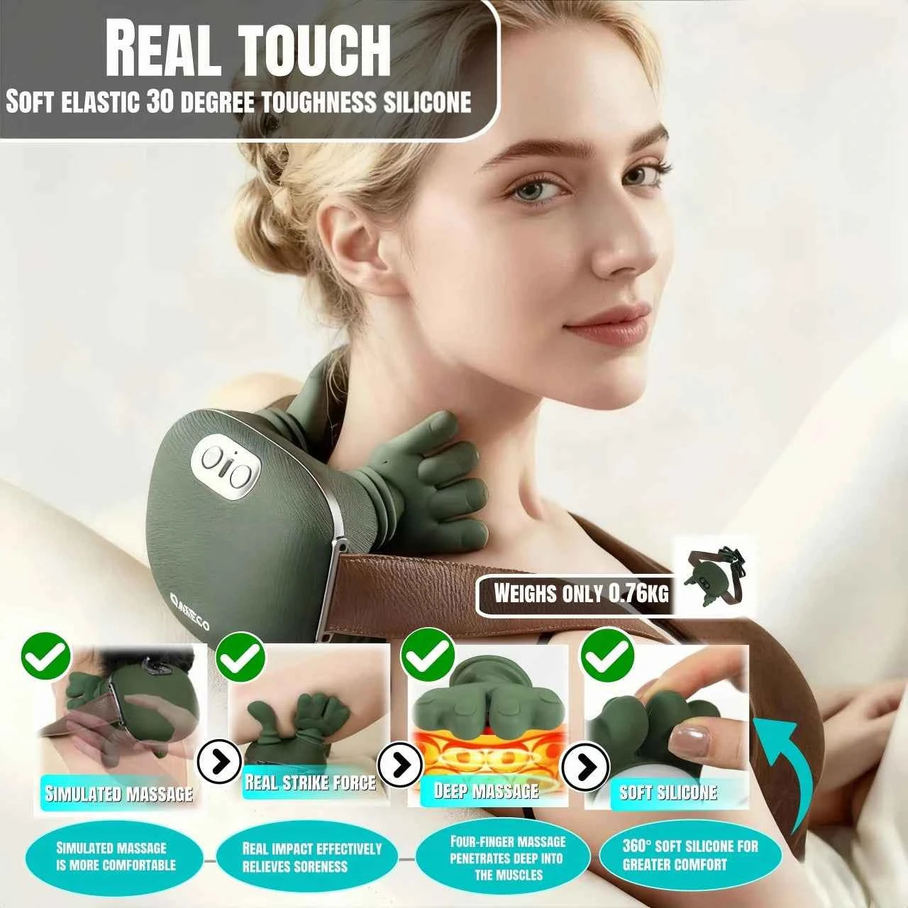 Neck Massager 2026 Electric Shoulder & Cervical Massage Deep Tissue Body Massager Almost Real Person Massager