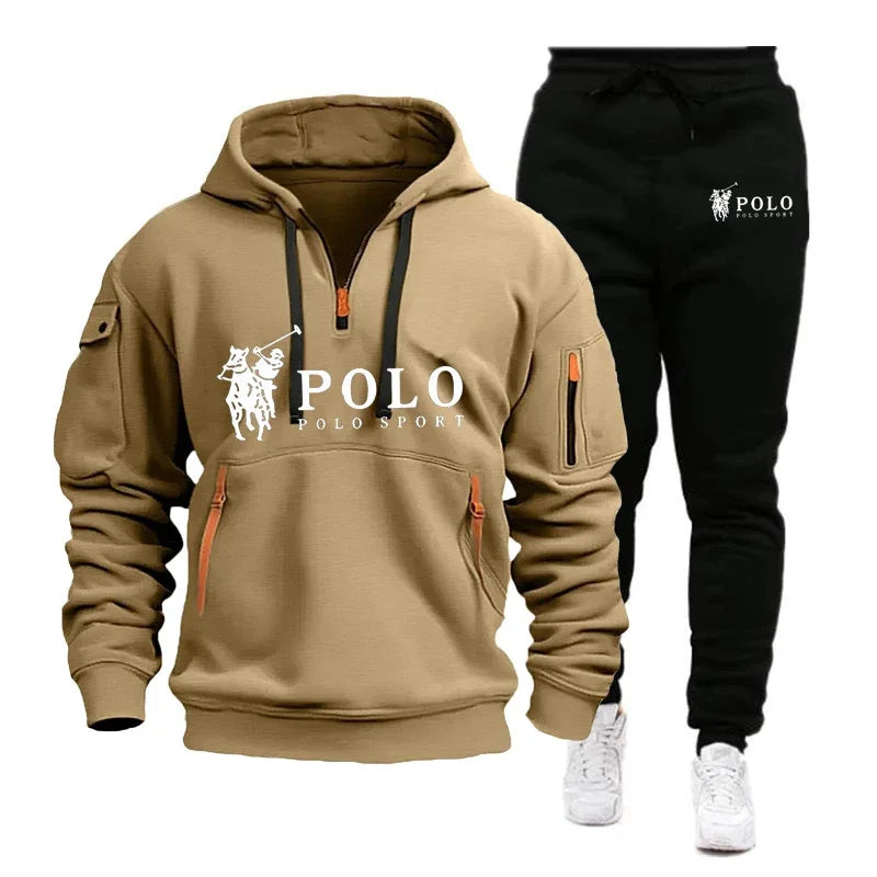Men’s Casual Hoodie & Pants Set – Outdoor Hiking & Warm Autumn/Winter Wear