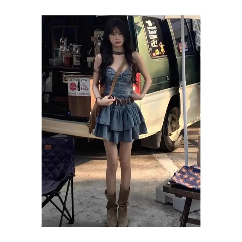 Corset Ruffle Mini Dress Soft Detail. Strong Presence.