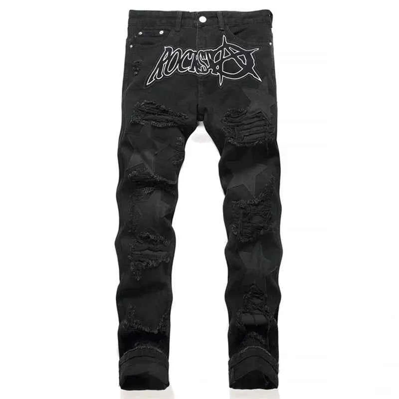 DCDG Pentagram Rift Straight Denim™ – Retro Black Street Edition