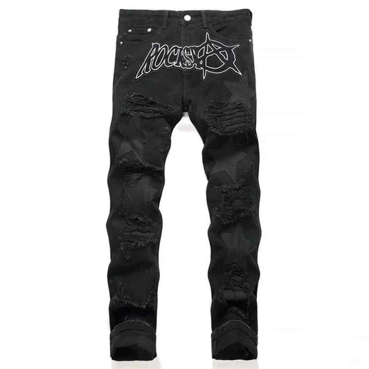 DCDG Pentagram Rift Straight Denim™ – Retro Black Street Edition