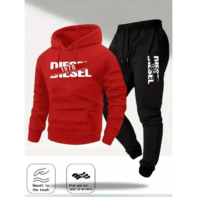 TrendPop DCDG Conjunto urbano
Conjunto deportivo con capucha para hombre – Sudadera con estampado casual y pantalones, ropa urbana de otoño/invierno