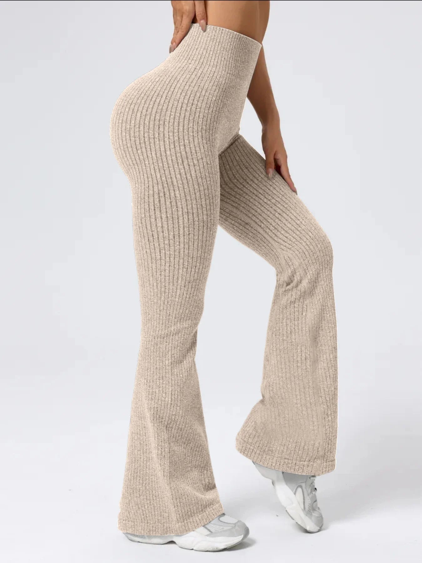 Leggings acampanados de tiro alto para mujer, levanta glúteos