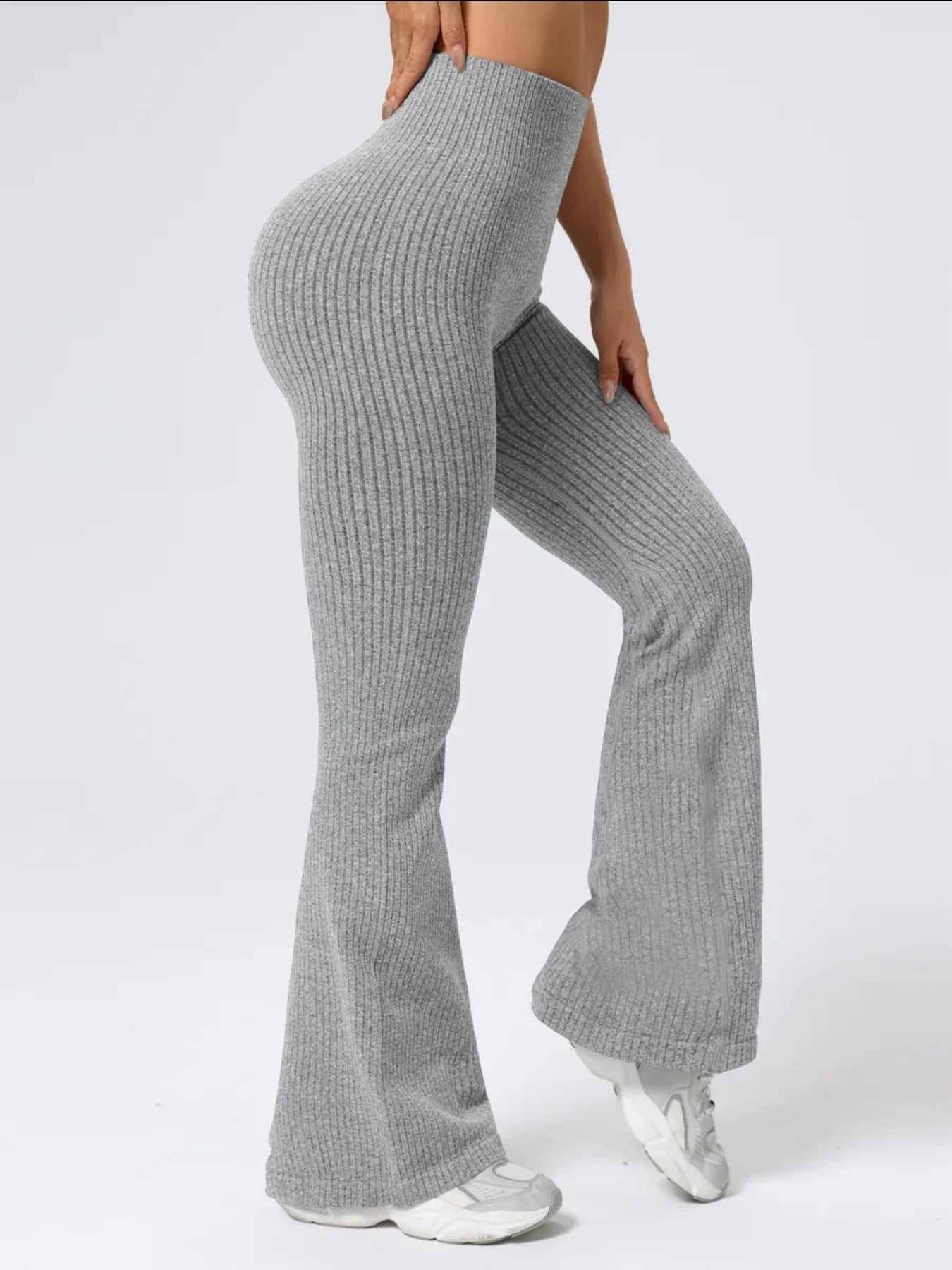 Leggings acampanados de tiro alto para mujer, levanta glúteos