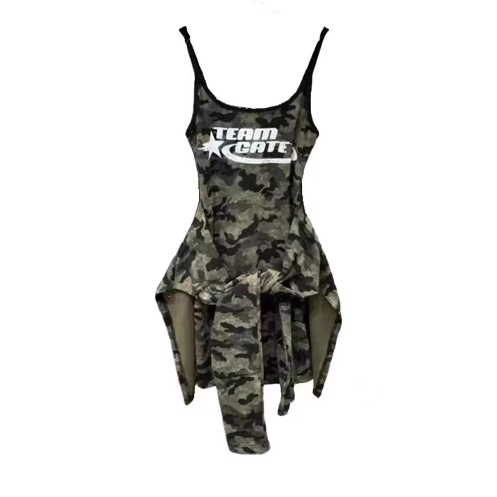 Vestido midi de dos piezas con detalle de tirantes