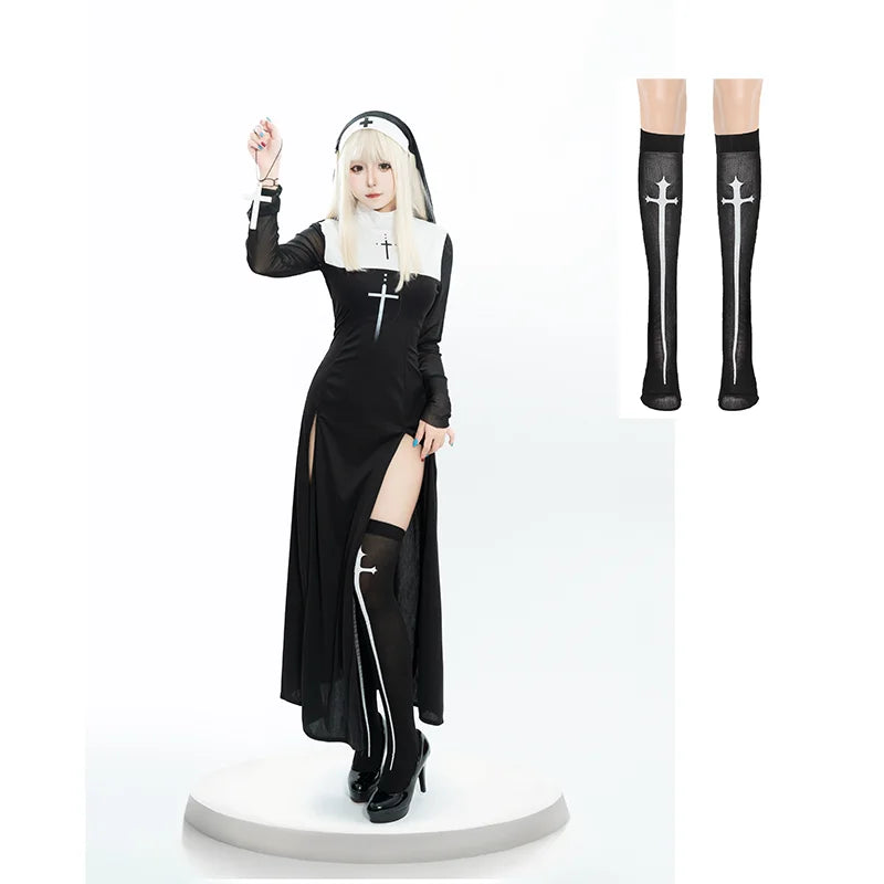 ✨ Women’s Sexy Anime Nun Cosplay Set