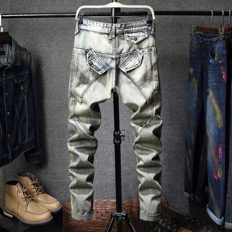 Vintage Straight Leg Jeans (Men’s Classic Casual Denim Pants)