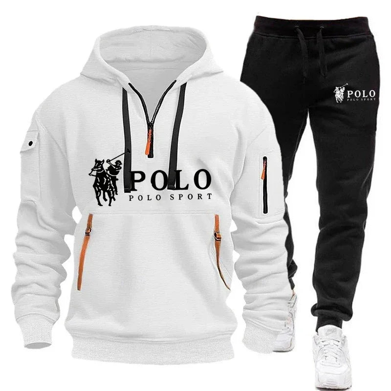 Men’s Casual Hoodie & Pants Set – Outdoor Hiking & Warm Autumn/Winter Wear
