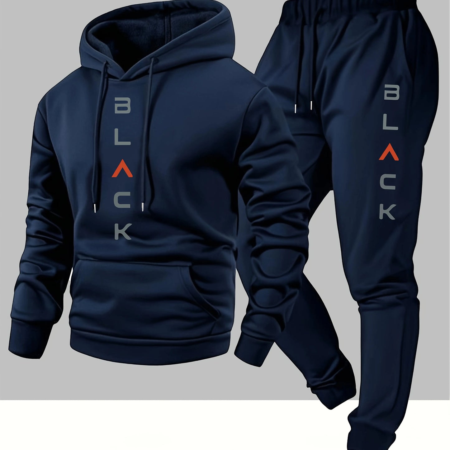 Conjunto deportivo con capucha y estampado de letras para hombre