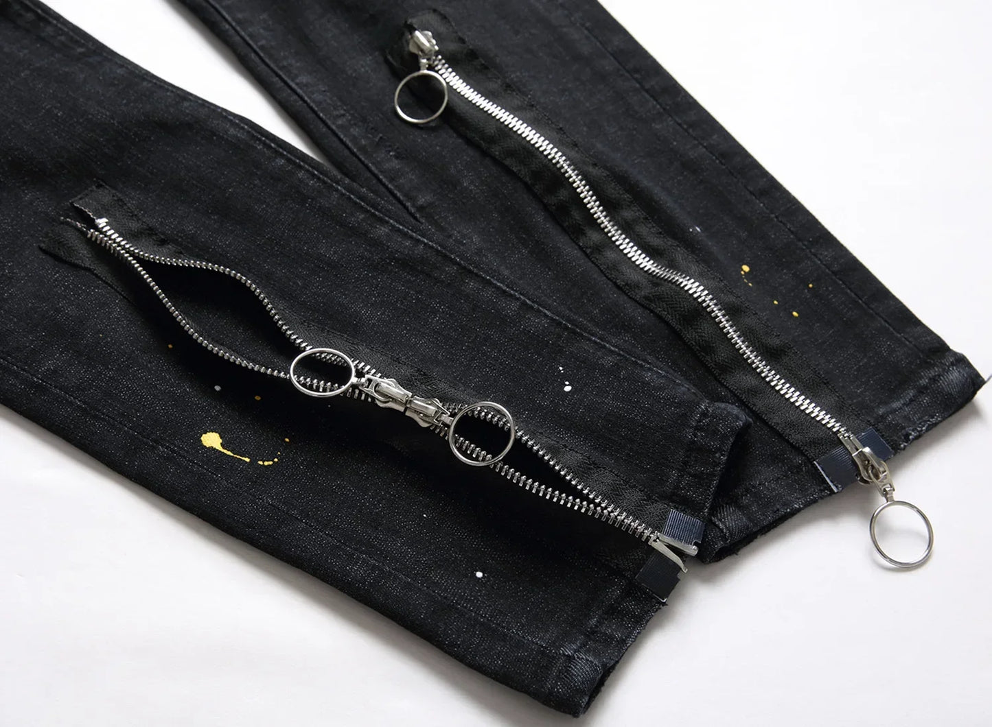 Pantalones vaqueros rotos negros para hombre, estilo italiano de calle, agujeros, pantalones de mezclilla de alta calidad para hombre, corte ajustado, talla 38