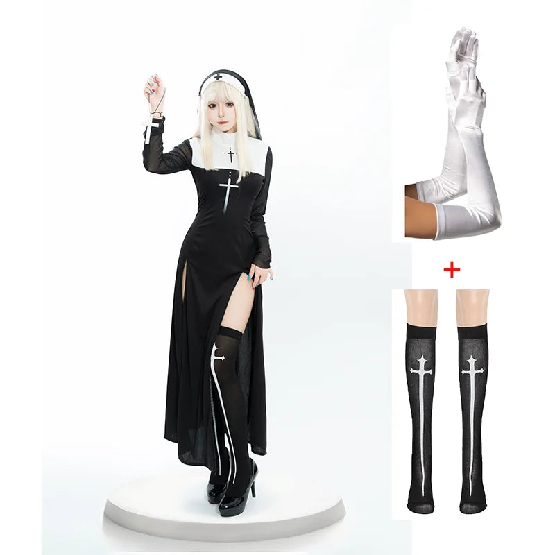 ✨ Women’s Sexy Anime Nun Cosplay Set
