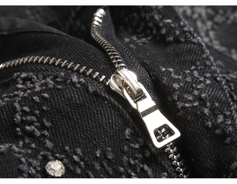 Men's Crystal Rhinestone Flare Leg Denim Jeans