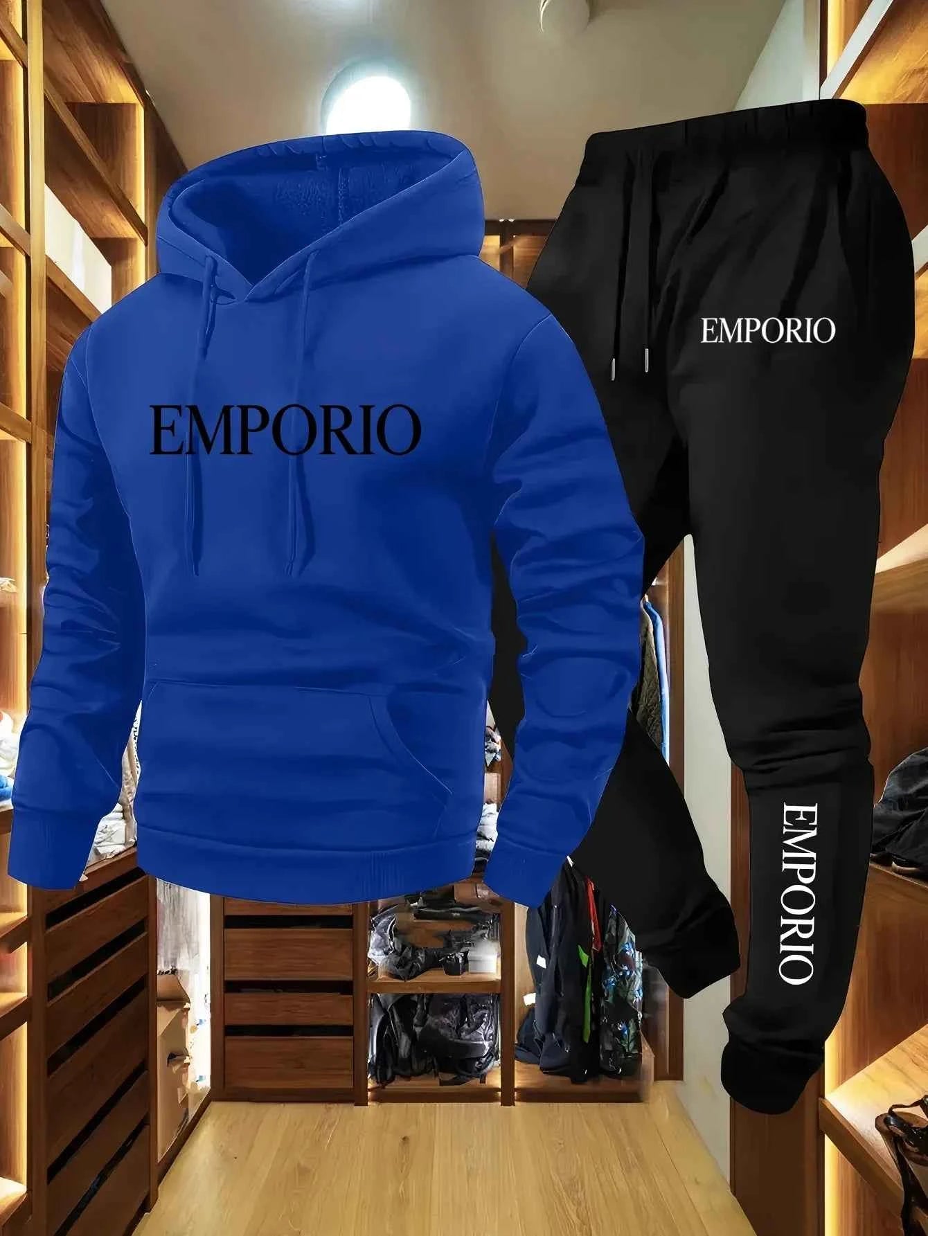 Men’s Zip-Up Hooded Tracksuit Set (Spring Sportswear Co-Ord Set)