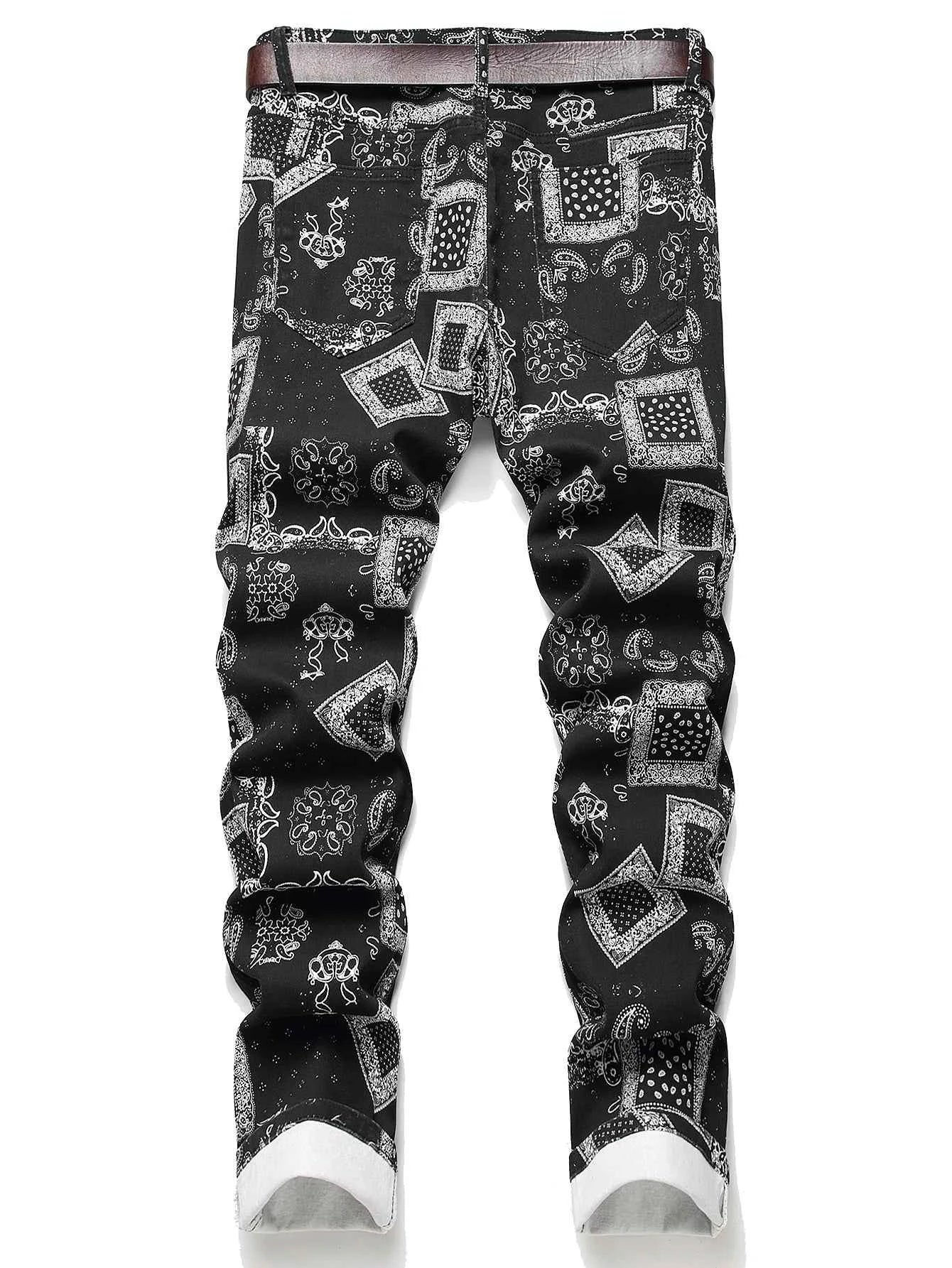 Distressed Tassel Slim Fit Denim Jeans