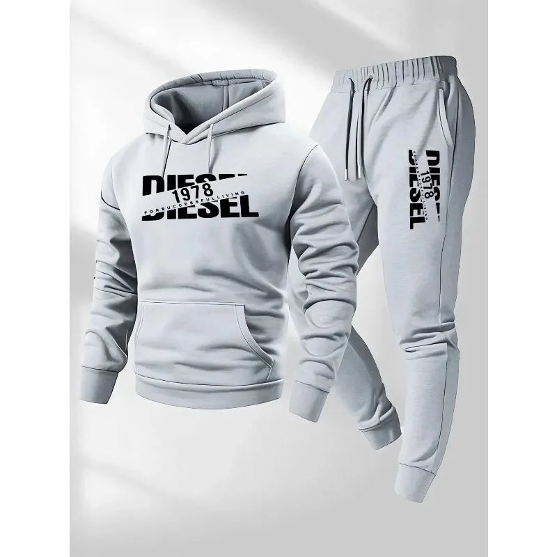 TrendPop DCDG Conjunto urbano
Conjunto deportivo con capucha para hombre – Sudadera con estampado casual y pantalones, ropa urbana de otoño/invierno