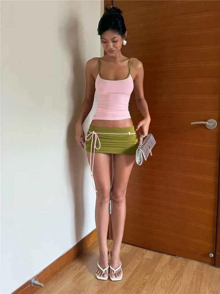Festival Fringe Colorblock Skirt Set