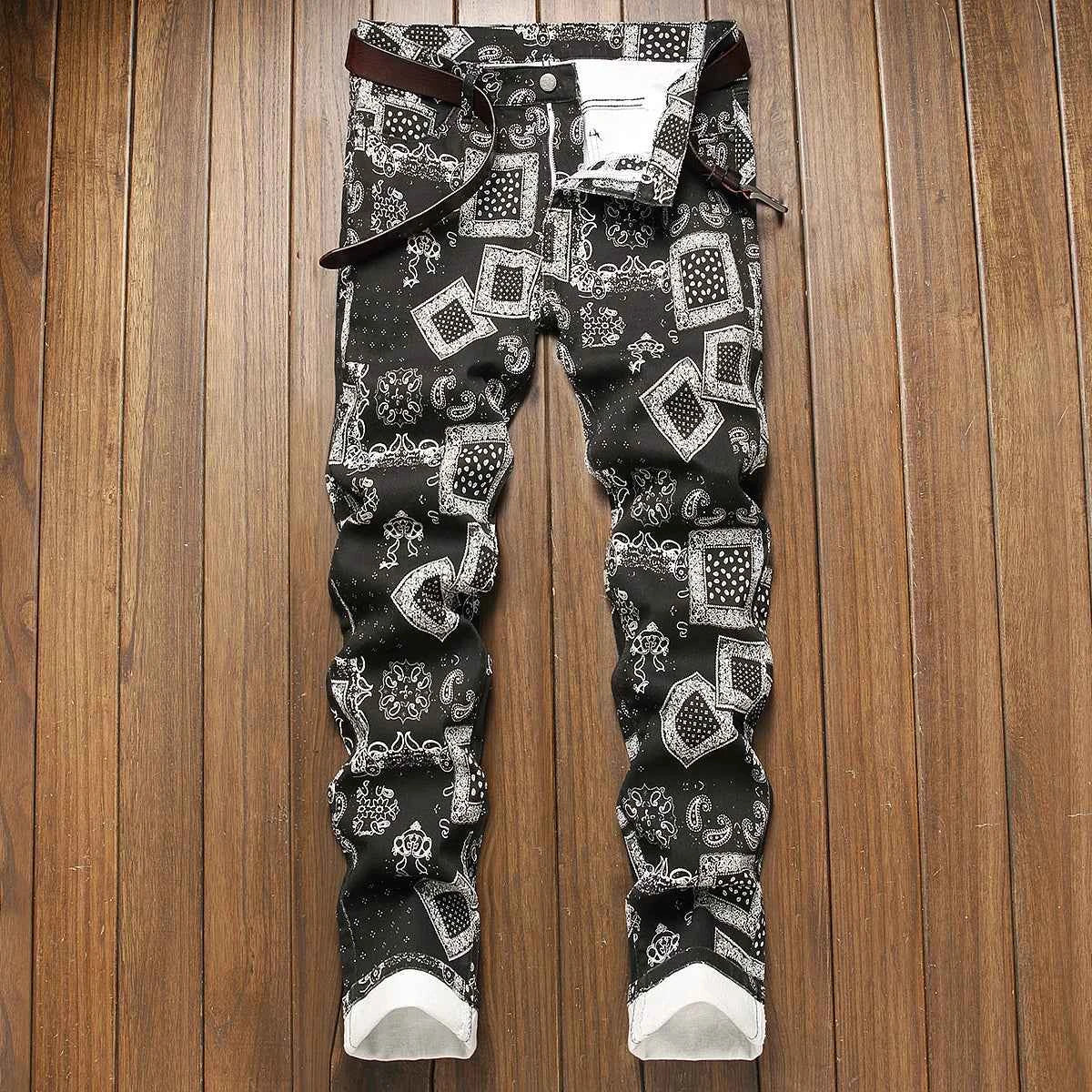 Distressed Tassel Slim Fit Denim Jeans