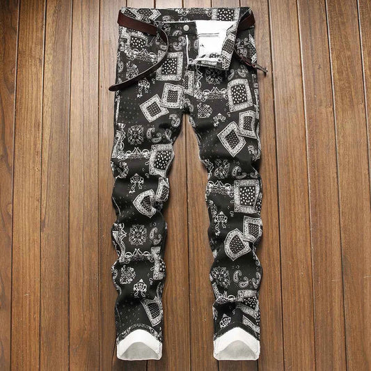 Distressed Tassel Slim Fit Denim Jeans