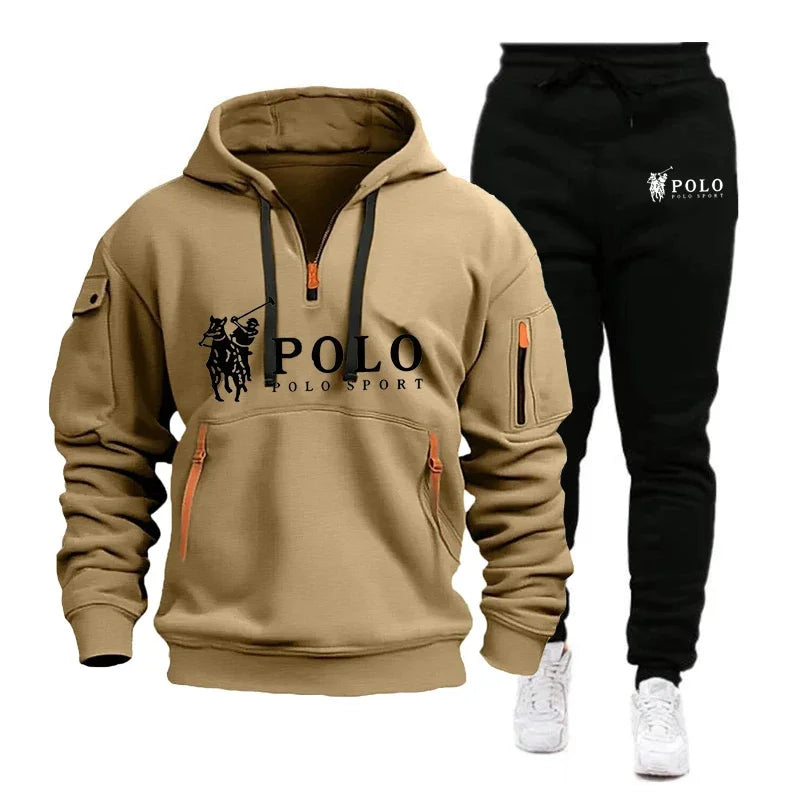 Men’s Casual Hoodie & Pants Set – Outdoor Hiking & Warm Autumn/Winter Wear