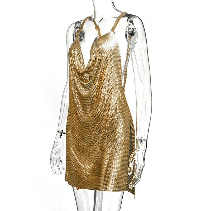 ✨ Minivestido brillante de lentejuelas para rave de los 90 para mujer – Clubwear Y2K