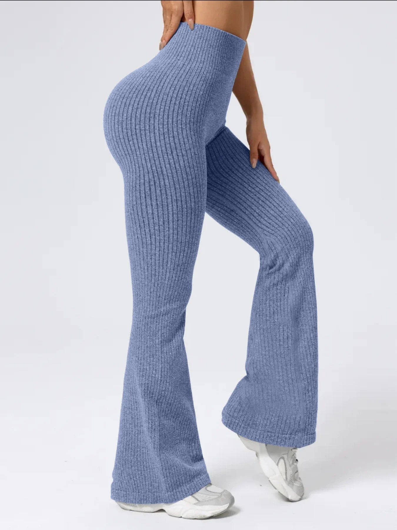 Leggings acampanados de tiro alto para mujer, levanta glúteos
